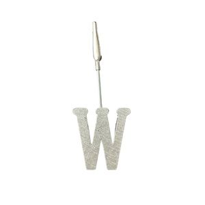 NWOT Metal Letter “W” photo holder 4.25”
